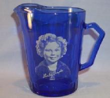 Original Cobalt Blue SHIRLEY TEMPLE Glass Pitcher