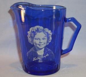 Original Cobalt Blue SHIRLEY TEMPLE Glass Pitcher