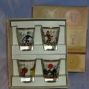 Four Whiskey Glass Rumpus Set in Box - Ethnographic