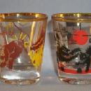 Four Whiskey Glass Rumpus Set in Box - Ethnographic