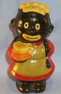 Contemporary Cast Iron Black Female Bank - Ethnographic