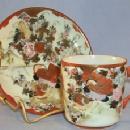 Oriental Porcelain Game Birds Design Demitasse Cup and Saucer