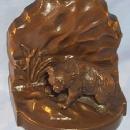 Copper BEAR Figurine Bookend, Metalware