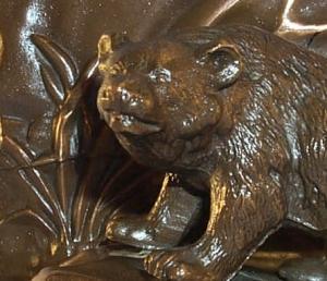 Copper BEAR Figurine Bookend, Metalware