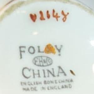 Porcelain Foley China Cup & Saucer with Multi-Colored Pansy Pattern.