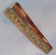Colorful Personal Comb in Comb Holder with Decorative Country Scene - Misc.