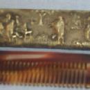 Colorful Personal Comb in Comb Holder with Decorative Country Scene - Misc.