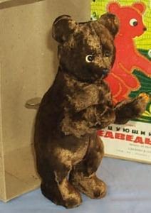 Russian Mechanical Brown Dancing Bear with Original Box - Russian Toy.