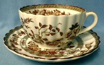 INDIAN TREE Cup and Saucer Vintage Copeland Spode England - pottery porcelain - India Tree