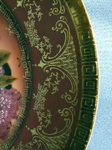 Vienna Portrait Plate - Victorian Maiden with Flowing Hair Decorated with Lilacs