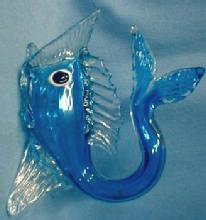 Italian Art Glass FISH - Cobalt Blue Art Glass