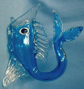 Italian Art Glass FISH - Cobalt Blue Art Glass