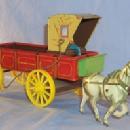 Tin Toy Northwestern Horse Drawn Buckboard W/Driver Canopy.