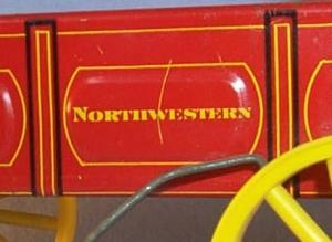 Tin Toy Northwestern Horse Drawn Buckboard W/Driver Canopy.