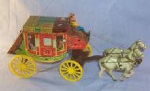 Tin Toy Northwestern Stage Lines Horse Drawn Stage Coach.