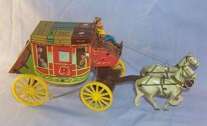 Tin Toy Northwestern Stage Lines Horse Drawn Stage Coach.
