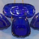 (4) Cobalt Blue Glass Banana Boat.