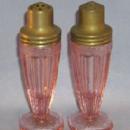 Pink Adam Pattern Depression Glass Salt And Pepper Shakers