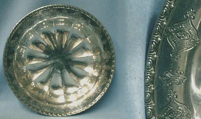 vintage Antique Whiting Sterling Silver Shallow Bowl Fancy Rim