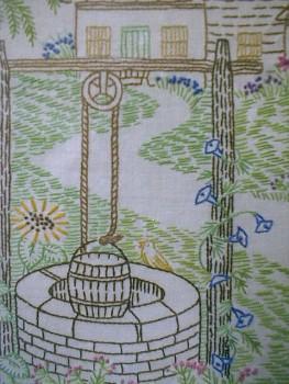 vintage Framed Embroidery - Arts & Crafts Era Hand