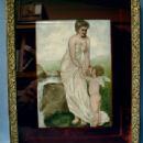 KPM Painting on Porcelain Maiden in Garden with Putti