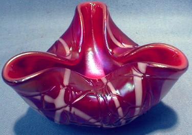 vintage Terry Crider Bowl - Art Glass Pinched Rim Bowl