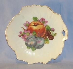 Porcelain Occupied Japan Leaf Shaped Fruit Design Dresser Trays