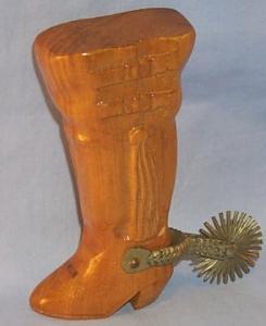 Chiliean Woode Metalware Cowboy Boot with Metal Spur Bottle Opener-