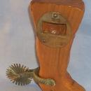 Chiliean Woode Metalware Cowboy Boot with Metal Spur Bottle Opener-