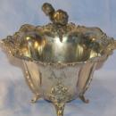 Engraved A,A Nut Bowl Sliver Plated .4 Legged with Squirrel Figurine