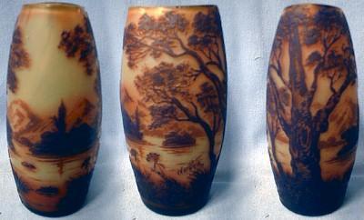 deVez French Cameo Art Glass Vase - Victorian