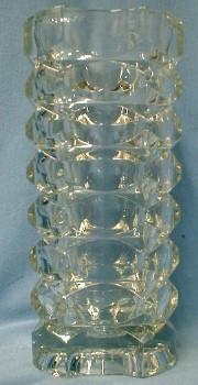 art glass French Crystal Vase - VERY Heavy Faceted Glass