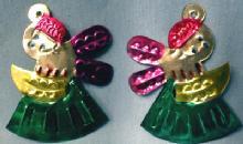 Tin ANGEL Christmas Ornament - 1940 - 1950s Vintage Tin Folk Art Metalware
