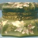 Wavecrest Nakara ~ Large Hexagon Covered Box - Antique Victorian Art Glass of CF Monroe