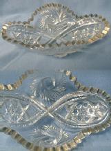 glass BUZZ STAR American Pattern Glass Oval Relish Dish - EAPG Buzz-Star