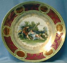 old Royal Vienna Porcelain Charger - Blue Beehive