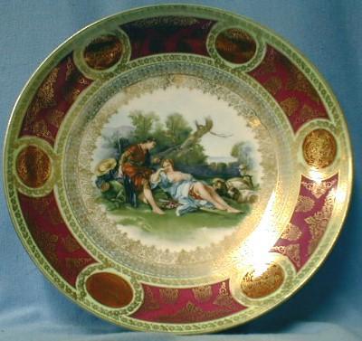 old Royal Vienna Porcelain Charger - Blue Beehive