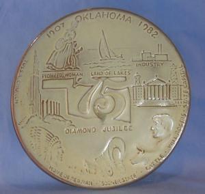 Pottery Frankoma Oklahoma 75 Diamond Jubilee Wall Hanging Collector Plate