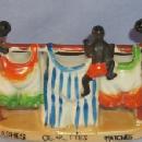 3 Black Figures ,Porcelain Clothesline design