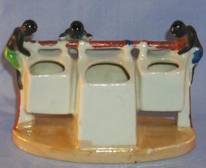 3 Black Figures ,Porcelain Clothesline design