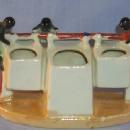 3 Black Figures ,Porcelain Clothesline design
