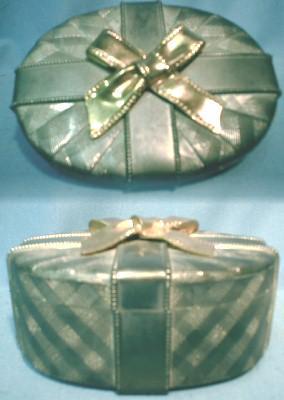 Silver & Gold Pot Metal Trinket or Jewelry Box - Vintage Metalware - Jewelry