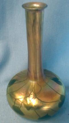 Tiffany Favrile Decorated Art Glass Vase - signed