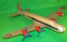 Toy Wooden Airplane With 4 Props and Detachable Wings.