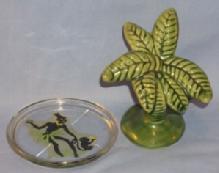 Advertisement Black Native Girl With One Monkey Glass Coaster & One Palm Tree Florida Shaker