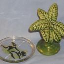 Advertisement Black Native Girl With One Monkey Glass Coaster & One Palm Tree Florida Shaker