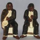 Ethnographic, Black Musicians Playing Sax And Clarinet Bisque Salt & Pepper Shakers