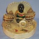 Florida Souvenir Black Boy Eating Watermelon On Seashell