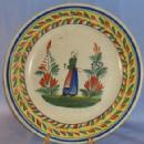 Quimper Pottery Hand Painted - Peasant Woman Plate