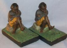 Bookends Chalkware Hand Painted